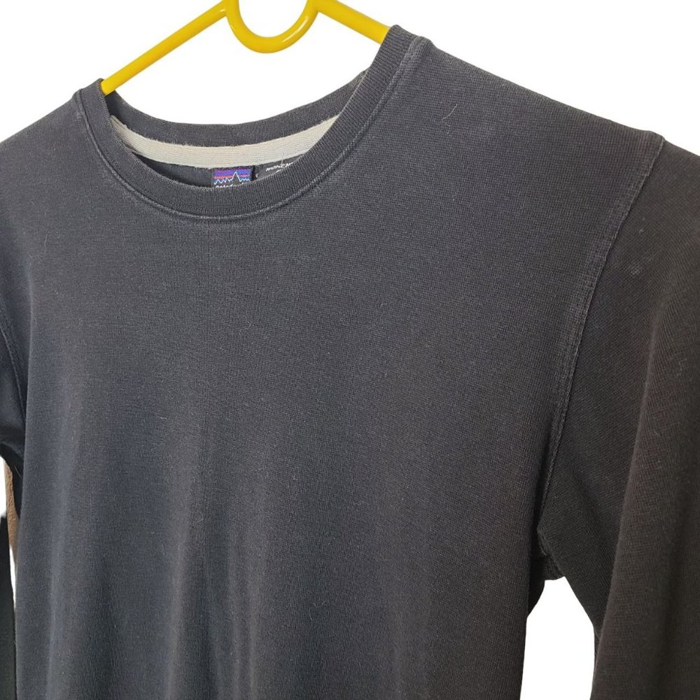 Patagonia Womens S Black Organic Cotton Crew Neck Long Sleeves Mini Dress - Picture 5 of 7